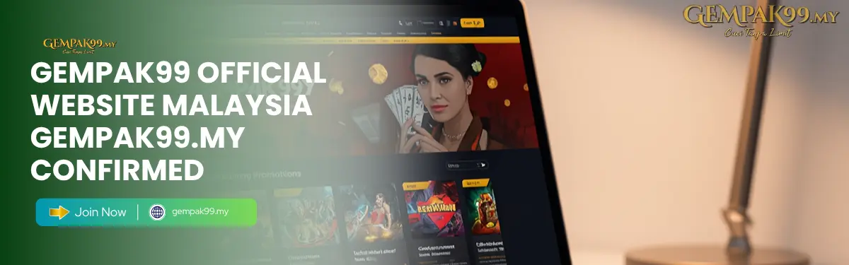 GEMPAK99 official Malaysia website at gempak99.my showing slots, live casino, sports betting, and member login for Malaysian players on desktop and mobile