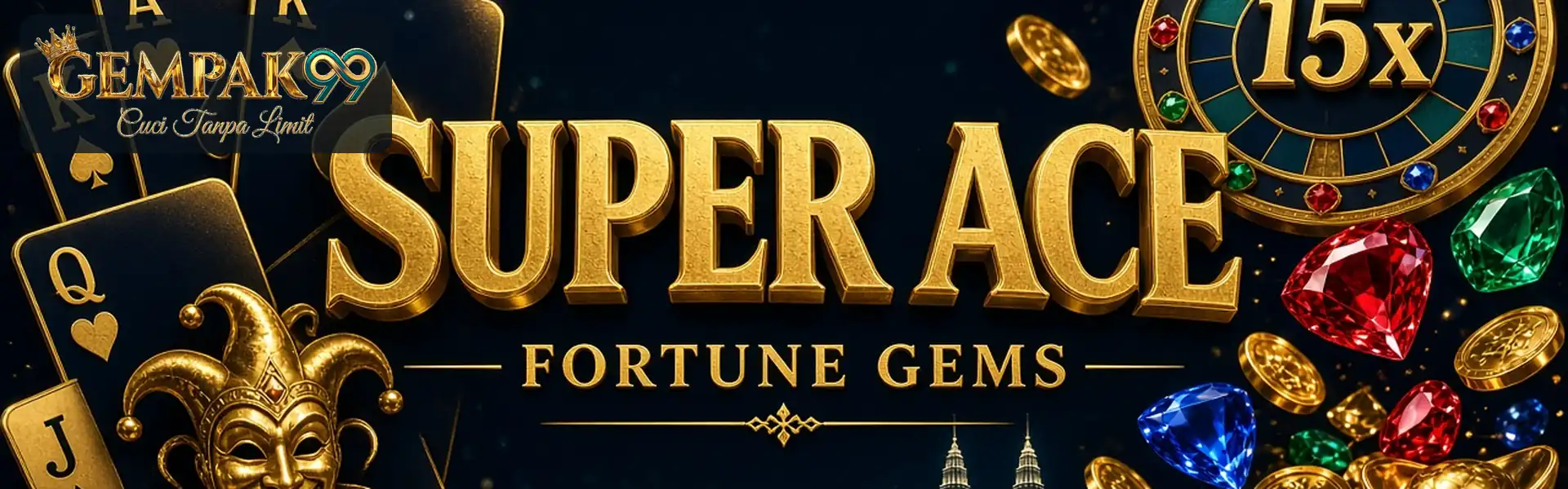 GEMPAK99 JILI Super Ace cards and Fortune Gems jewels banner for Malaysia players
