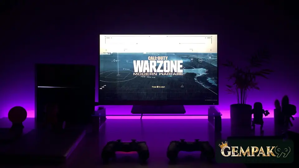 Competitive game on a monitor, with the GEMPAK99 logo